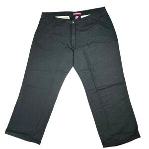 Woman Within Womens Natural Fit Black Pants Size 24WP Cotton Blend Straight-Leg